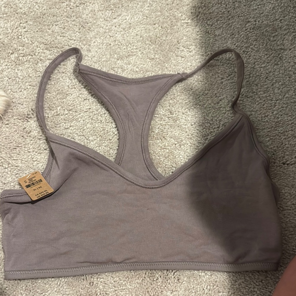 PINK Victoria's Secret Gray Sports Bra Racerback